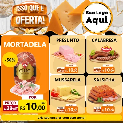 Modelo de Rede Social para Feed Facebook com o tema Isso Que É Oferta para Frios e Laticínios