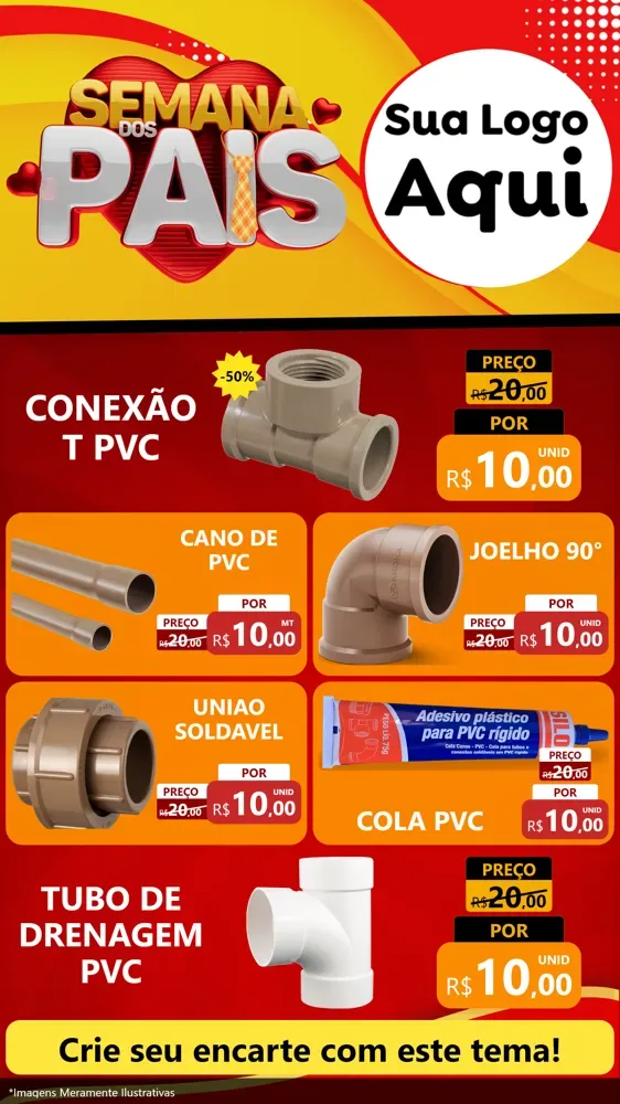 Modelo de TV para TV Vertical com o tema Semana Dos Pais para Tubos e conexões