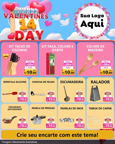 Modelo de Rede Social para Feed Instagram com o tema Valentine's Day para Utilidades Domésticas