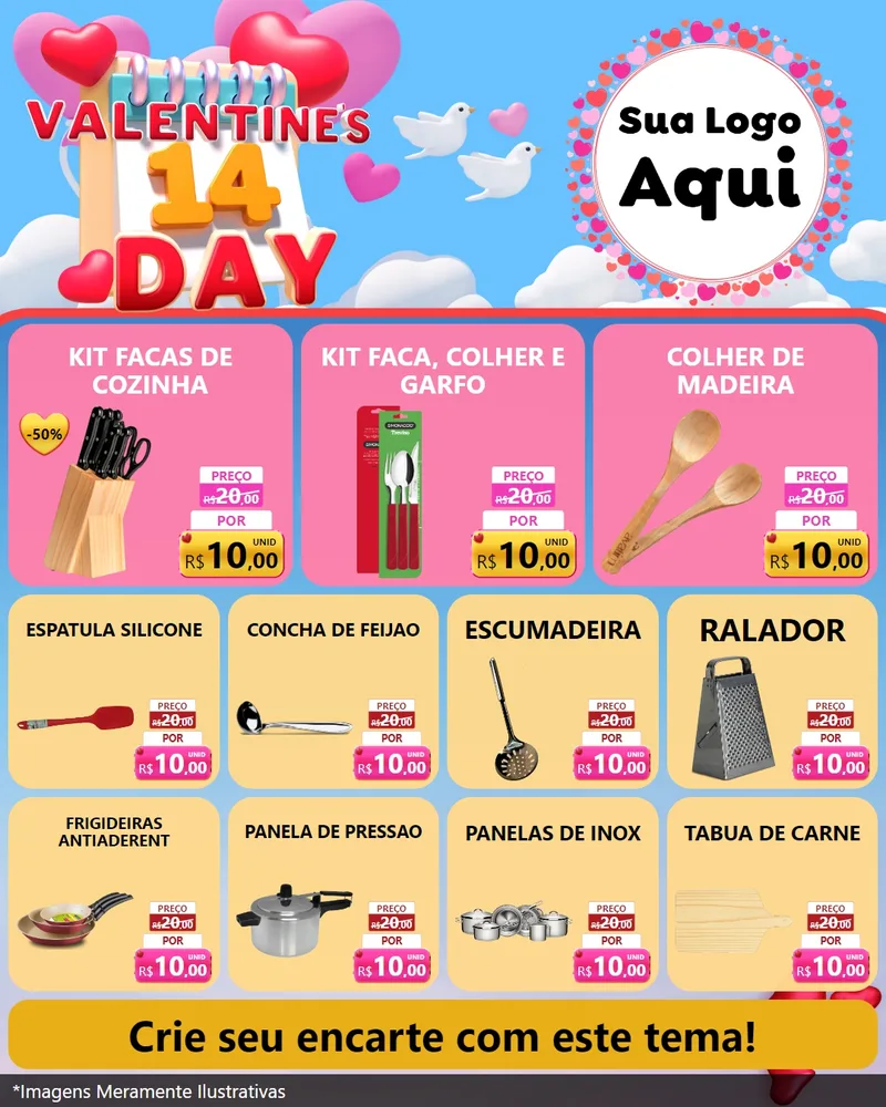 Modelo de Rede Social para Feed Instagram com o tema Valentine's Day para Utilidades Domésticas