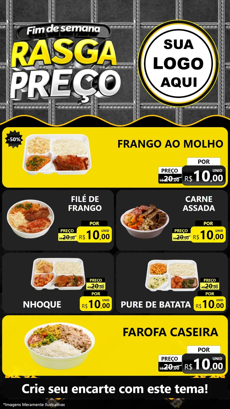Modelo de TV para TV Vertical com o tema Fim de Semana Rasga Preço para Restaurante