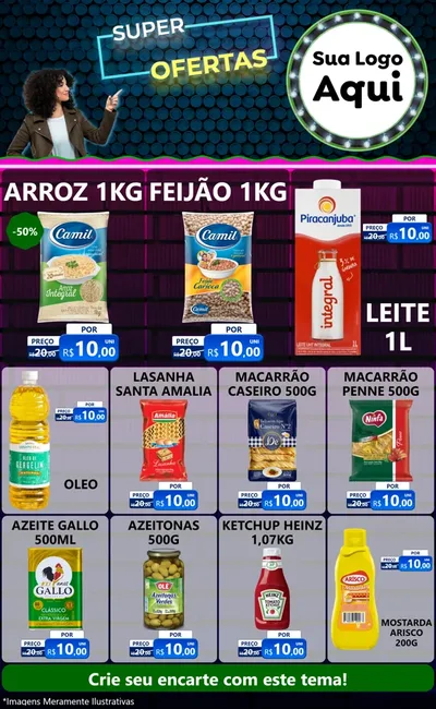 Modelo de Encarte para Encarte Grande com o tema Super Ofertas para Supermercado