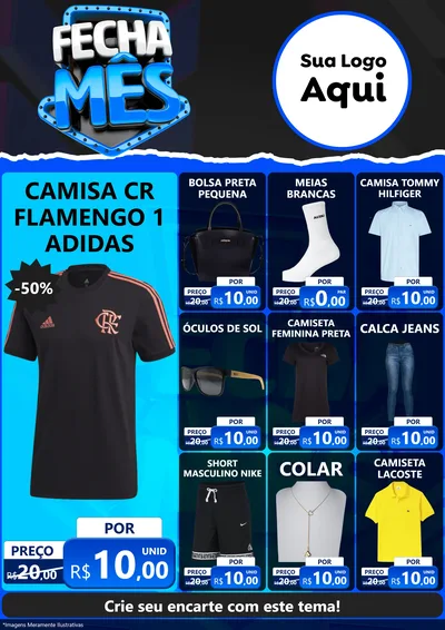 Modelo de Encarte para Encarte A4 Vertical com o tema Fecha Mês para Roupas e acessórios