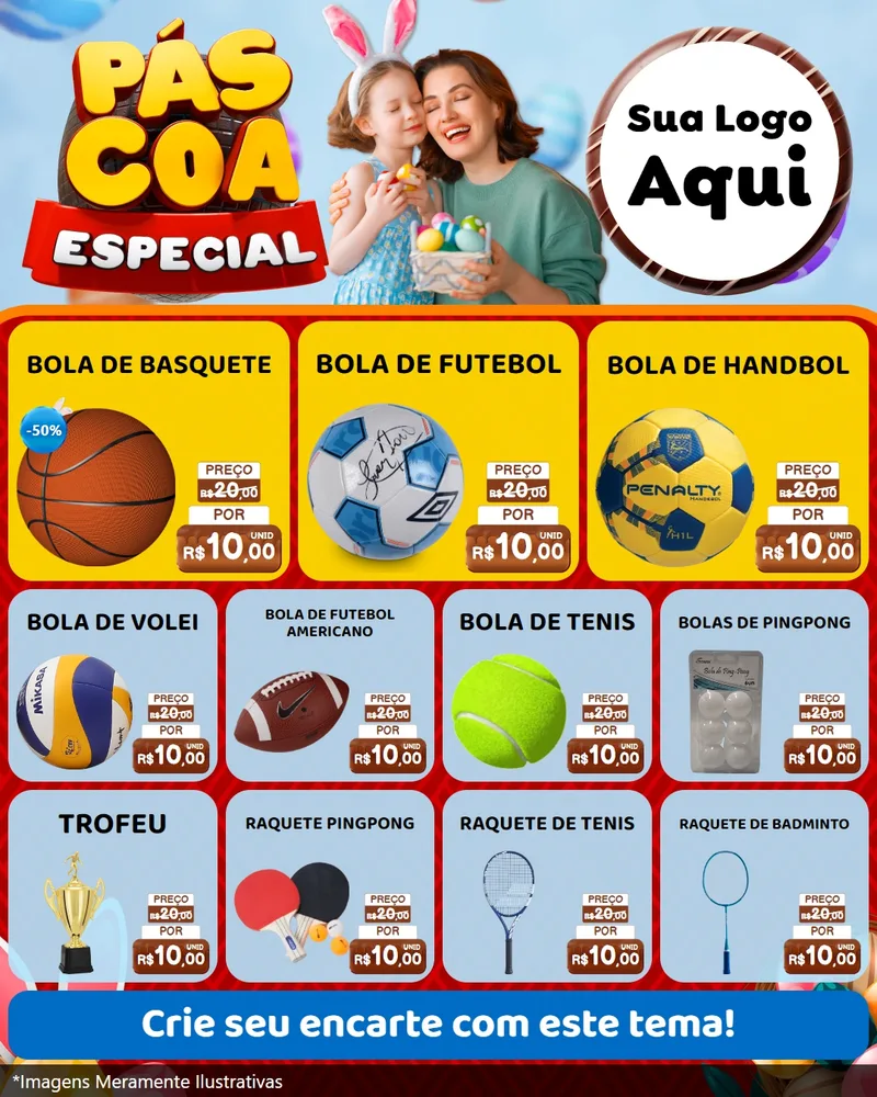 Modelo de Rede Social para Feed Instagram com o tema Páscoa Especial para Artigos Esportivos