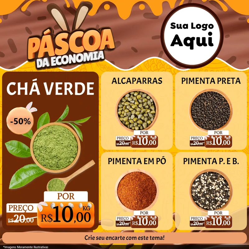 Modelo de Rede Social para Feed Facebook com o tema Páscoa da Economia para Produtos Naturais