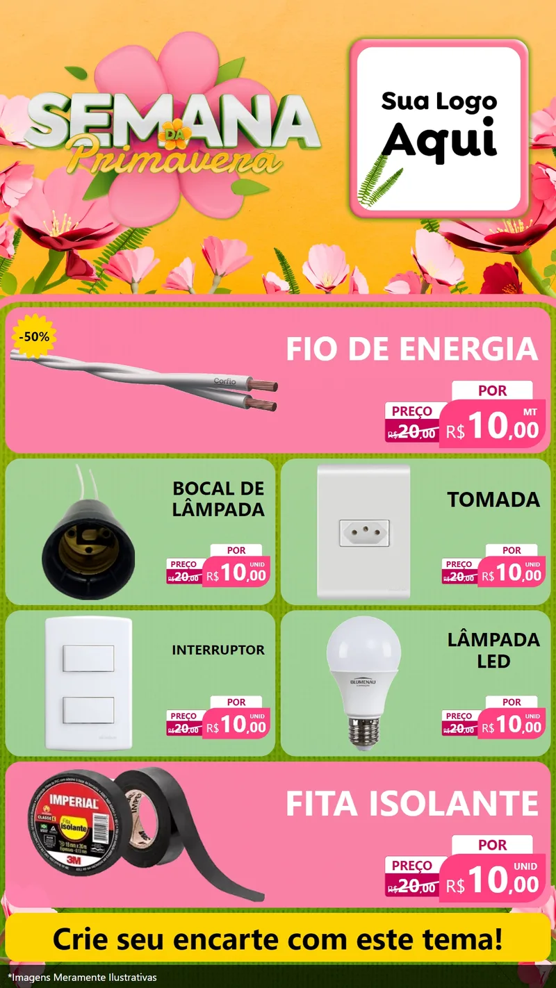 Modelo de TV para TV Vertical com o tema Semana da Primavera para Materiais Elétricos