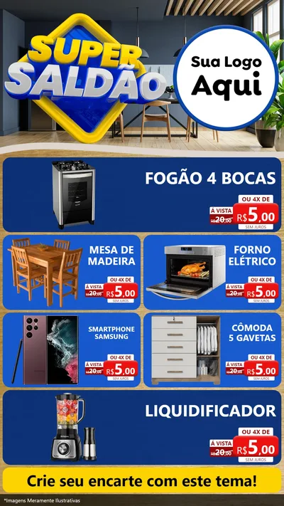 Modelo de TV para TV Vertical com o tema Super Saldão para Móveis e Eletro