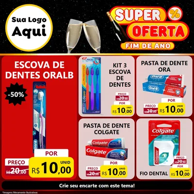 Modelo de Rede Social para Feed Facebook com o tema Super Oferta Fim de Ano para Higiene Pessoal