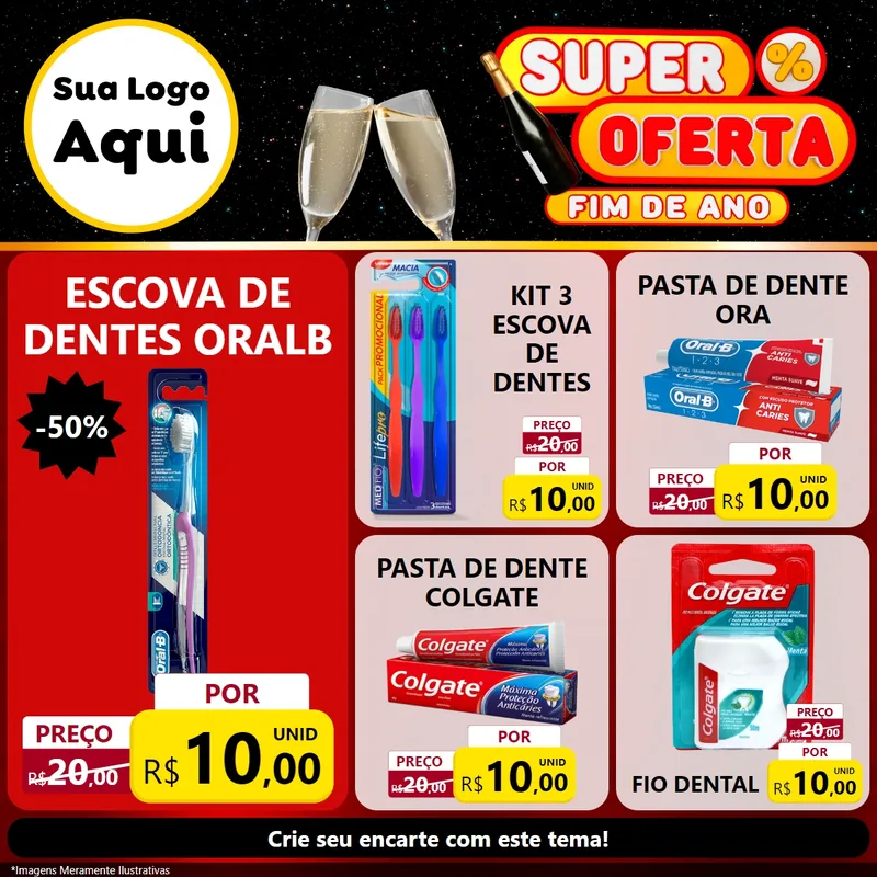 Modelo de Rede Social para Feed Facebook com o tema Super Oferta Fim de Ano para Higiene Pessoal