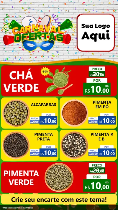 Modelo de TV para TV Vertical com o tema Carnaval de Ofertas para Produtos Naturais