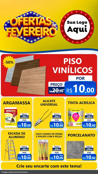 Modelo de Rede Social para Stories com o tema Ofertas de Fevereiro para Material para Construção