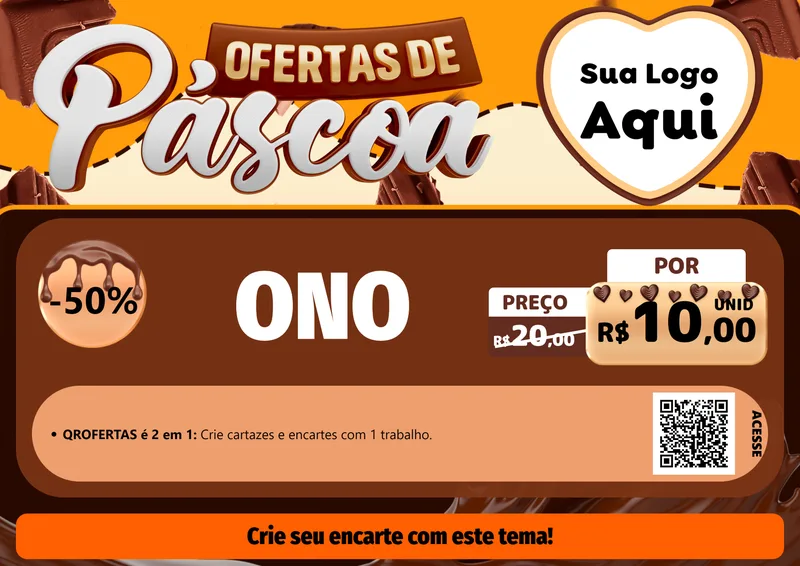 Modelo de Cartaz para Cartaz A4 Horizontal com o tema Ofertas de Páscoa para Óticas