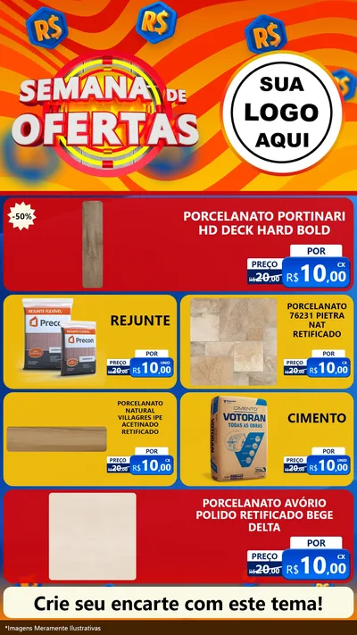 Modelo de TV para TV Vertical com o tema Semana de Ofertas para Pisos e revestimentos
