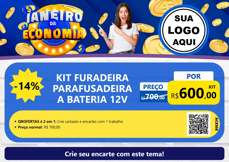 Modelo de Cartaz para Cartaz A4 Horizontal com o tema Janeiro da Economia para Maquinas e Ferramentas
