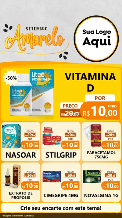 Modelo de Rede Social para Stories com o tema Setembro Amarelo para Farmácia