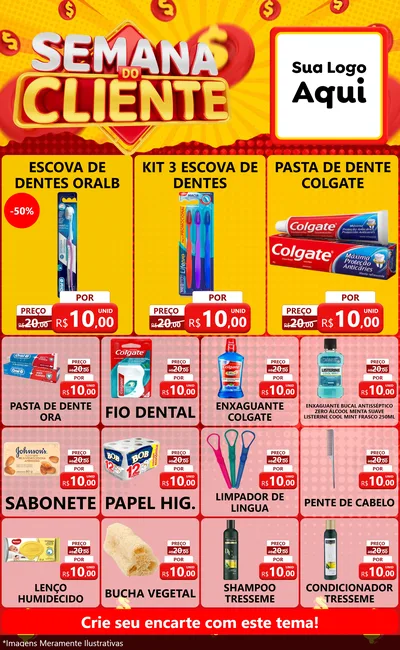 Modelo de Encarte para Encarte Grande com o tema Semana do Cliente para Higiene Pessoal