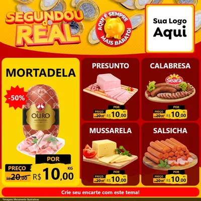 Modelo de Rede Social para Feed Facebook com o tema Segundou do Real para Frios e Laticínios