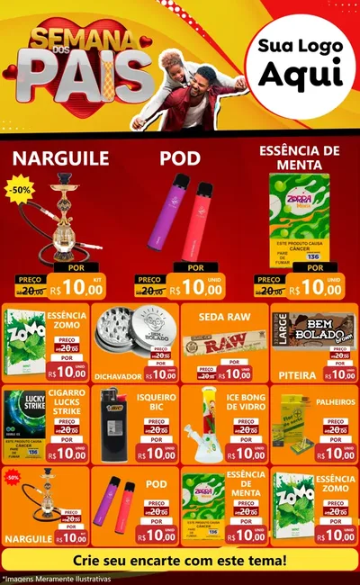 Modelo de Encarte para Encarte Grande com o tema Semana Dos Pais para Tabacaria