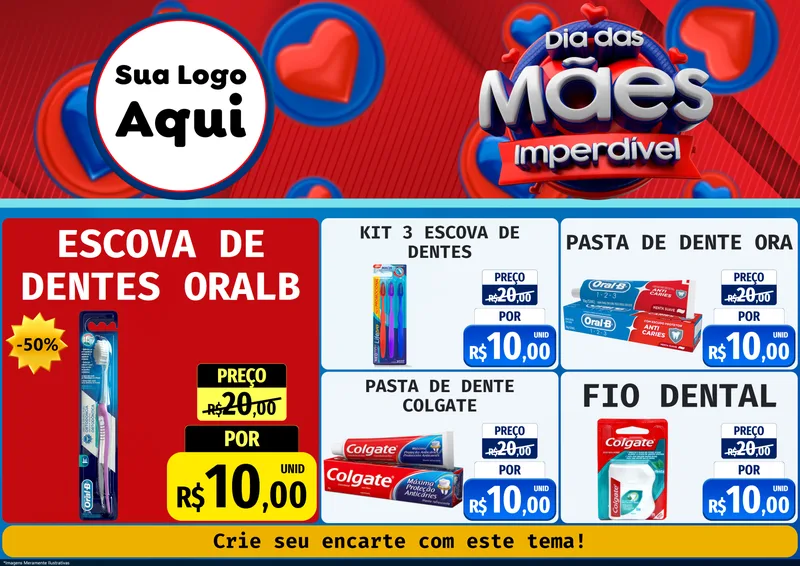 Modelo de Encarte para Encarte A4 Horizontal com o tema Dia Das Mães Imperdível para Higiene Pessoal