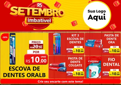 Modelo de Encarte para Encarte A4 Horizontal com o tema Setembro Imbatível para Higiene Pessoal