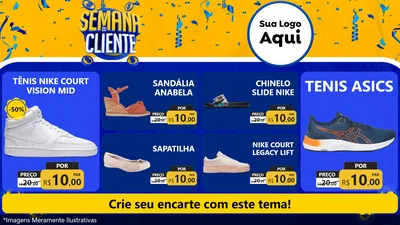 Modelo de TV para TV Horizontal com o tema Semana do Cliente para Calçados