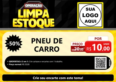 Modelo de Cartaz para Cartaz A4 Horizontal com o tema Operação Limpa Estoque para Auto peças