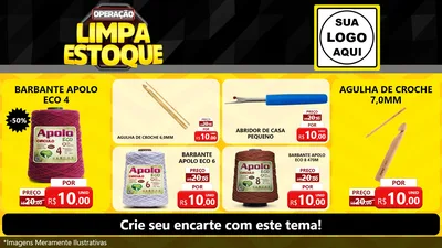 Modelo de TV para TV Horizontal com o tema Operação Limpa Estoque para Armarinho e Aviamentos