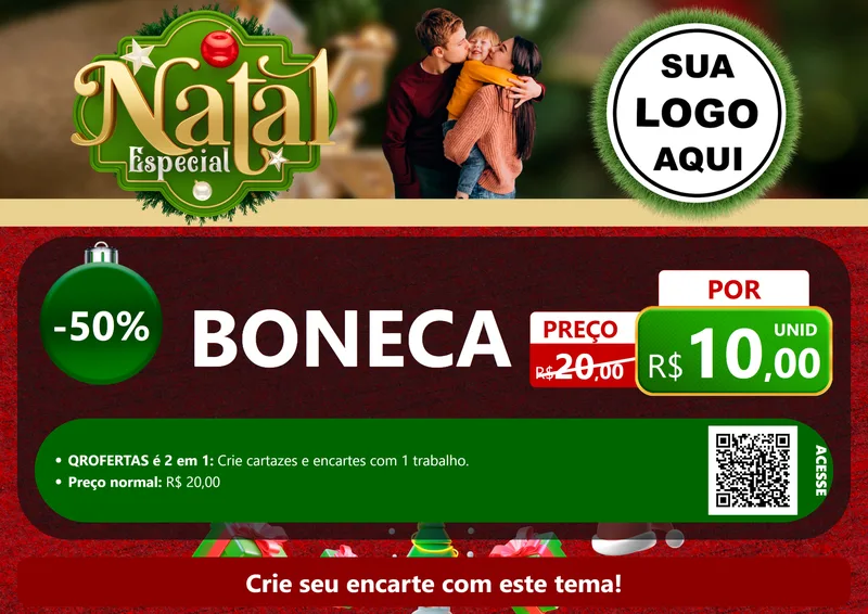 Modelo de Cartaz para Cartaz A4 Horizontal com o tema Natal Especial para Brinquedos