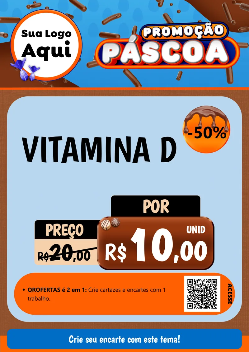 Modelo de Cartaz para Cartaz A4 Vertical com o tema Promoção Páscoa para Farmácia