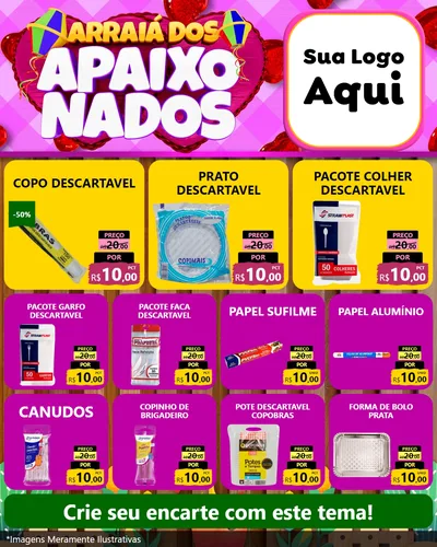 Modelo de Rede Social para Feed Instagram com o tema Arraiá dos Apaixonados para Embalagens