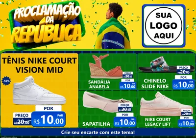 Modelo de Encarte para Encarte A4 Horizontal com o tema Proclamação da República para Calçados