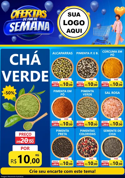 Modelo de Encarte para Encarte A4 Vertical com o tema Ofertas de Fim de Semana para Produtos Naturais