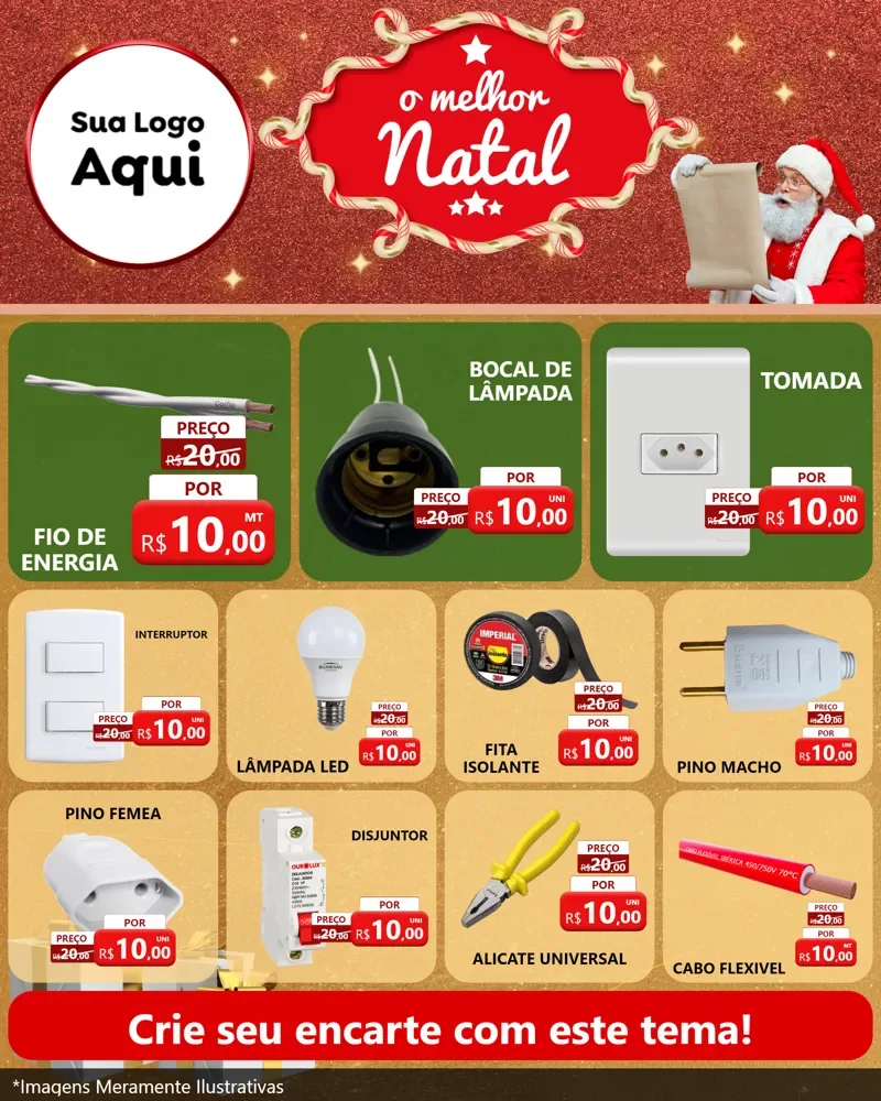 Modelo de Rede Social para Feed Instagram com o tema O Melhor Natal para Materiais Elétricos
