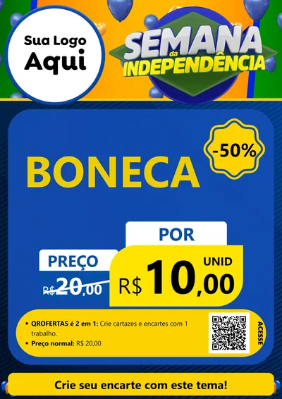 Modelo de Cartaz para Cartaz A4 Vertical com o tema Semana da Independência para Brinquedos