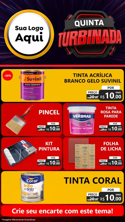 Modelo de TV para TV Vertical com o tema Quinta Turbinada para Tintas e Ferramentas