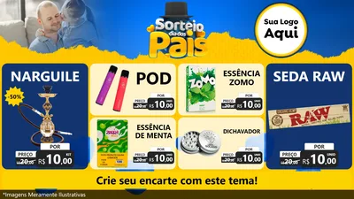 Modelo de TV para TV Horizontal com o tema Sorteio Dia Dos Pais para Tabacaria