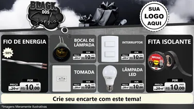 Modelo de TV para TV Horizontal com o tema Black dos Sonhos para Materiais Elétricos