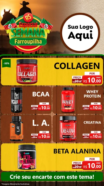 Modelo de TV para TV Vertical com o tema Especial Semana Farroupilha para Suplementos alimentares