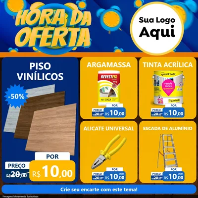 Modelo de Rede Social para Feed Facebook com o tema Hora da Oferta para Material para Construção