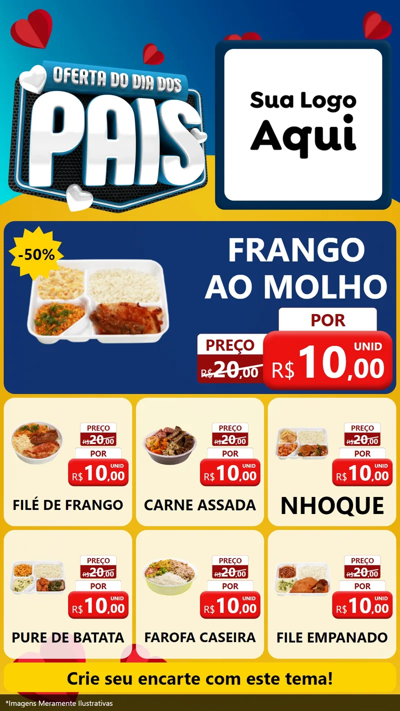 Modelo de Rede Social para Stories com o tema Oferta Do Dia Dos Pais para Restaurante