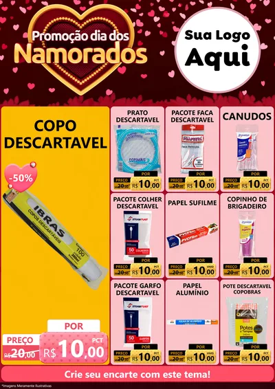 Modelo de Encarte para Encarte A4 Vertical com o tema Promoção Dia Dos Namorados para Embalagens