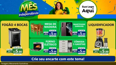 Modelo de TV para TV Horizontal com o tema Mês da Independência para Móveis e Eletro