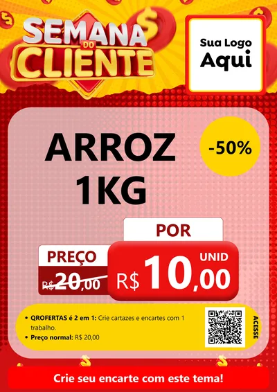 Modelo de Cartaz para Cartaz A4 Vertical com o tema Semana do Cliente para Supermercado