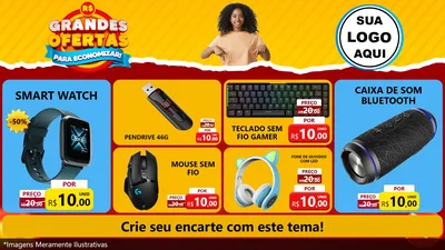 Modelo de TV para TV Horizontal com o tema Grandes Ofertas Para Economizar! para Informática