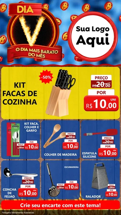 Modelo de Rede Social para Stories com o tema Dia V - O Dia Mais Barato Do Mês para Utilidades Domésticas