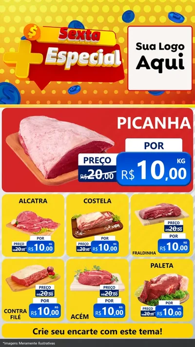 Modelo de Rede Social para Stories com o tema Sexta Mais Especial para Açougue