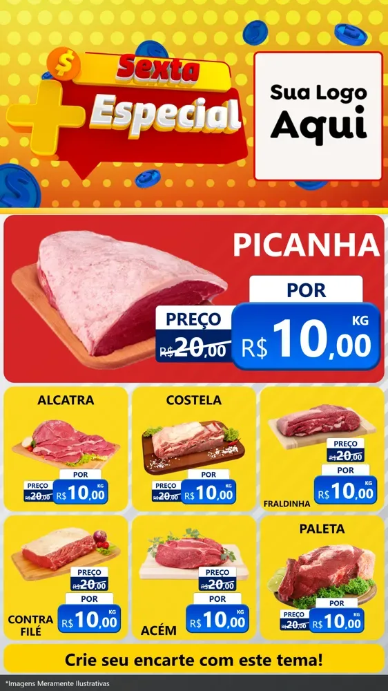 Modelo de Rede Social para Stories com o tema Sexta Mais Especial para Açougue