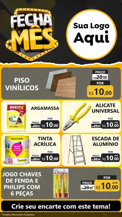Modelo de TV para TV Vertical com o tema Fecha Mês para Material para Construção