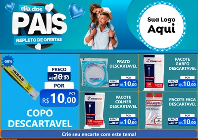 Modelo de Encarte para Encarte A4 Horizontal com o tema Dia Dos Pais Repleto de Ofertas para Embalagens