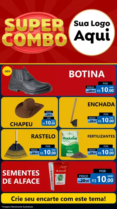 Modelo de TV para TV Vertical com o tema Super Combo para Agropecuária